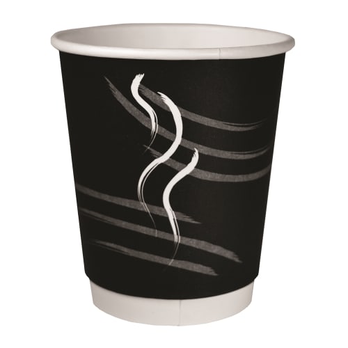 Double Wall Cup, Wrapped, Black, 9oz